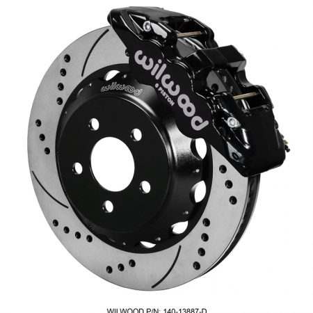 Wilwood 6-Piston AERO6 Big Brake Kit w/Drilled & Slotted Rotors – 2015 Mustang GT Front (Black Calipers)