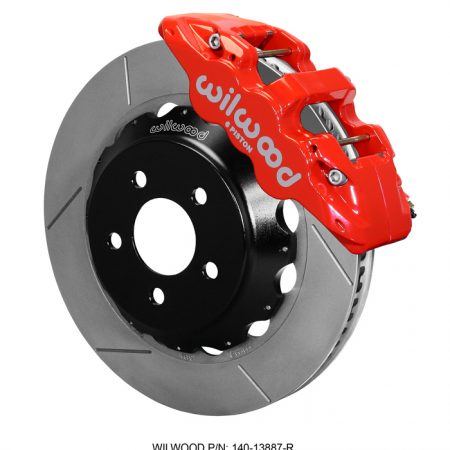 Wilwood 6-Piston AERO6 Big Brake Kit w/Slotted Rotors – 2015 Mustang GT Front (Red Calipers)