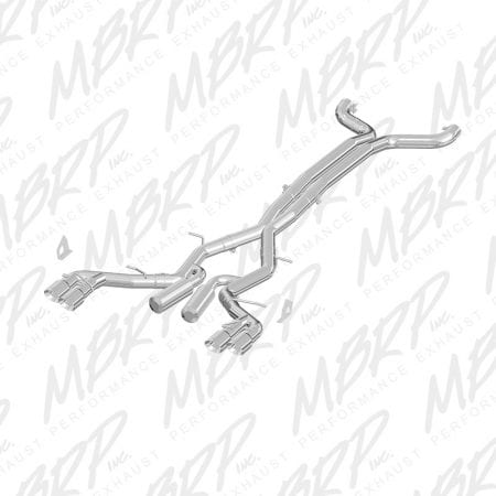 MBRP 3″ Dual Cat Back w/ Quad Tips, Race Version – 2016 Chev Camaro, V8 6.2L 6 Speed