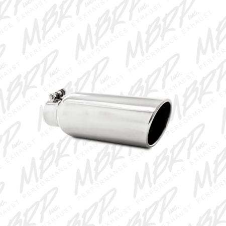 MBRP 12″ Tip – 4″ OD, 2.5″ inlet, Angled cut Rolled End, Clampless-no weld T304