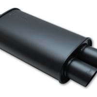 Vibrant STREETPOWER FLAT BLACK Oval Muffler with Dual Tips (2.5″ inlet)