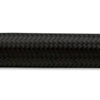 Vibrant 2ft Roll of Black Nylon Braided Flex Hose; AN Size: -4; Hose ID: 0.22″;