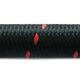 Vibrant 20ft Roll of Black Red Nylon Braided Flex Hose; AN Size: -6; Hose ID: 0.34″;