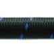 Vibrant 20ft Roll of Black Blue Nylon Braided Flex Hose; AN Size: -4; Hose ID: 0.22″;