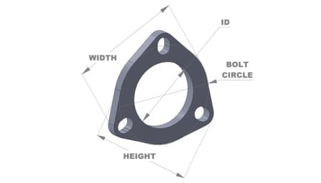 Vibrant 3-Bolt Stainless Steel Flanges (3.5″ I.D.) – Box of 5 Flanges