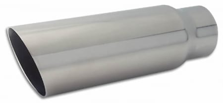 Vibrant 5″ Round Stainless Steel Tip (Single Wall, Angle Cut) – 4″ inlet, 11″ long