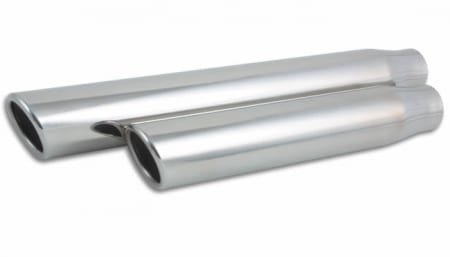 Vibrant 3.5″ Round Stainless Steel Tip (Single Wall, Angle Cut) – 2.5″ inlet, 18″ long