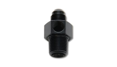 Vibrant -8AN Male to 3/8″ NPT Male Union Adapter Fitting with 1/8″ NPT Port