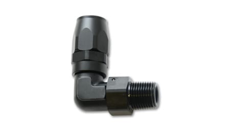 Vibrant Male NPT 90 Degree Hose End Fitting; Hose Size: -6AN; Pipe Thread: 1/4 NPT