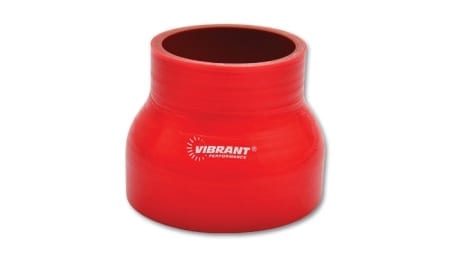 Vibrant 4 Ply Reducer Coupling, 2.5″ x 3.5″ x 3″ long – Red
