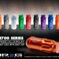 NRG M12 x 1.5 Lug Nut Lock Set 4 pc Red T7075