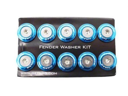 NRG Fender Washer Kit, Set of 10, Blue, Rivets for Plastic