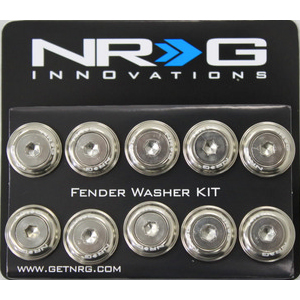 NRG Fender Washer Kit, Set of 10, Gun Metal, Rivets for Plastic