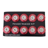NRG Fender Washer Kit, Set of 10, Red, Rivets for Plastic
