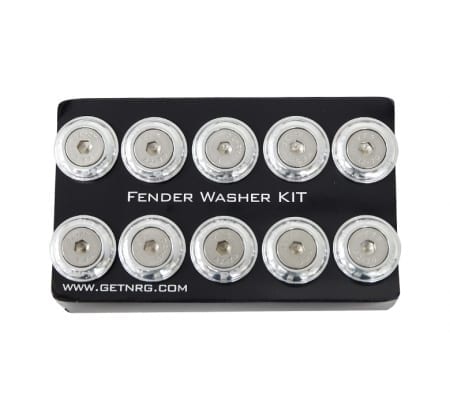 NRG Fender Washer Kit, Set of 10, Silver, Rivets for Plastic