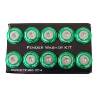 NRG Fender Washer Kit, Set of 10, Green, Rivets for Metal