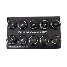 NRG Fender Washer Kit, Set of 10, Black with Color Matched Bolts, Rivets for Plastic