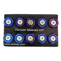 NRG Fender Washer Kit, Set of 10, M style, Titanium Burn Washer with stainless bolt, Rivets for plastic