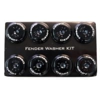 NRG Fender Washer Kit, Set of 8, Black with Color Matched Bolts, Rivets for Plastic