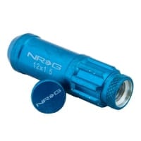 NRG M12 x 1.5 NEW Steel Lug Nut w/ dust cap cover Set 21 pc Blue w/ locks & lock socket
