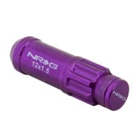 NRG M12 x 1.5 NEW Steel Lug Nut w/ dust cap cover Set 21 pc Purple w/ locks & lock socket