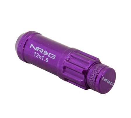 NRG M12 x 1.5 NEW Steel Lug Nut w/ dust cap cover Set 21 pc Purple w/ locks & lock socket