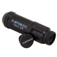 NRG M12 x 1.25 NEW Steel Lug Nut w/ dust cap cover Set 21 pc Black w/ locks & lock socket