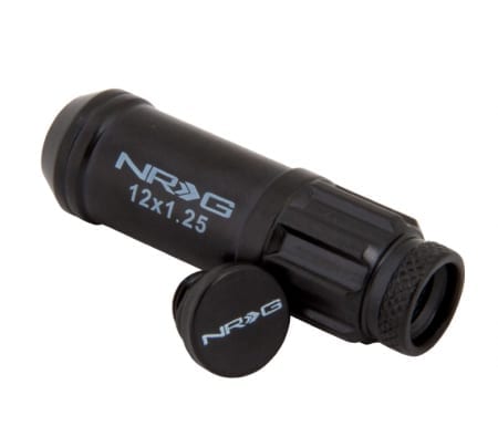 NRG M12 x 1.25 NEW Steel Lug Nut w/ dust cap cover Set 21 pc Black w/ locks & lock socket