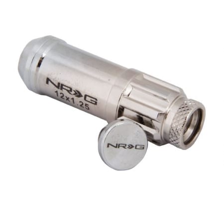 NRG M12 x 1.25 NEW Steal Lug Nut w/ dust cap cover Set 21 pc Silver w/ locks & lock socket