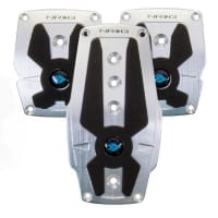 NRG Brushed Silver aliminum sport pedal w/ Black rubber inserts MT