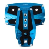 NRG Brushed Blue aliminum sport pedal w/ Black rubber inserts AT
