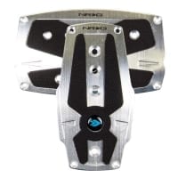 NRG Brushed Silver aliminum sport pedal w/ Black rubber inserts AT