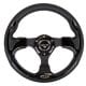 NRG Reinforced Steering Wheel (320mm) Blk w/Red Trim & 5mm 3-Spoke