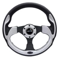 NRG Reinforced Steering Wheel- 320mm Sport Steering Wheel w/ Silver Trim