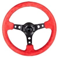 NRG 350mm Red Suede Sport Steering Wheel