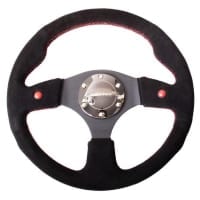 NRG Reinforced Steering Wheel- 320mm Sport Steering Wheel w/ Blue Trim