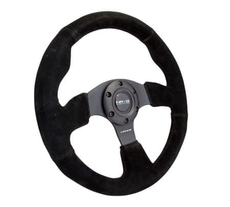 NRG RACE STYLE – Suede Steering Wheel 320mm w/ BLACK stitch