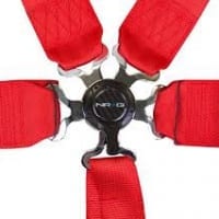 NRG 6 Pt 3inch Seat Belt Harness / Cam Lock- Red