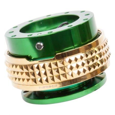 NRG Quick Release Kit – Green Body / Chrome Gold Pyramid Ring
