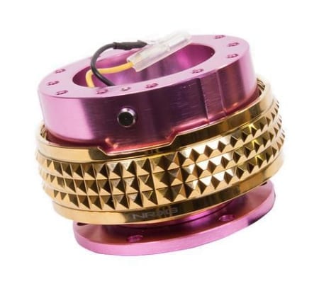 NRG Quick Release Kit – Pink Body / Chrome Gold Pyramid Ring