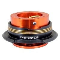 NRG Quick Release Kit – Orange Body / Black Ring w/ Chrome Gold Horizontal Stripes