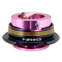 NRG Quick Release Kit – Pink Body / Black Ring w/ Chrome Gold Horizontal Stripes