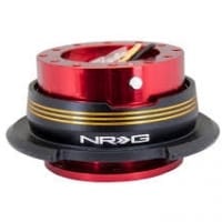 NRG Quick Release Kit – Red Body / Black Ring w/ Chrome Gold Horizontal Stripes