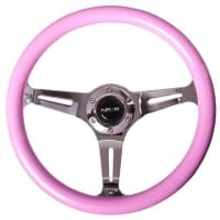NRG Classic Wood Grain Wheel, 330mm, 3 spoke center in chrome – Pink