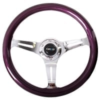 NRG Classic Wood Grain Wheel, 330mm, 3 spoke center in chrome – Purple