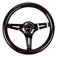 NRG Classic Black Wood Grain Wheel, 310mm, 3 spoke center in Black Chrome