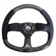 NRG CARBON FIBER STEERING WHEEL 350mm SILVER frame blk stitching w/ RUBBER COVER HORN BUTTON