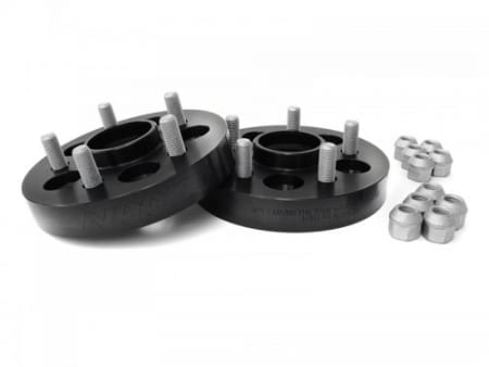 PERRIN Wheel Spacers 25mm DRM Style for 02-14 WRX or 5-100, 56mm Hub Black Anodized