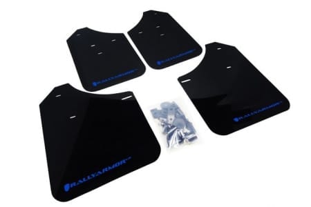Rally Armor Front & Rear Mud Flaps – Black/Blue Logo – ’93 – 01 Subaru Impreza RS,LX,GL,Sport