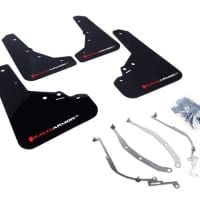 Rally Armor Front & Rear Mud Flaps – Black/Red and White Logo – ’12 – 17 Fiat 500 ABARTH/500T/SPORT